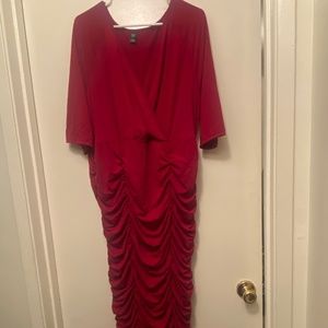 SHEIN plus solid ruched bodycon dress